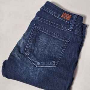 Paige Kylie Crop Jeans Womens 27 Dark Wash‎ Indigo Mid Rise Slim Fit Denim